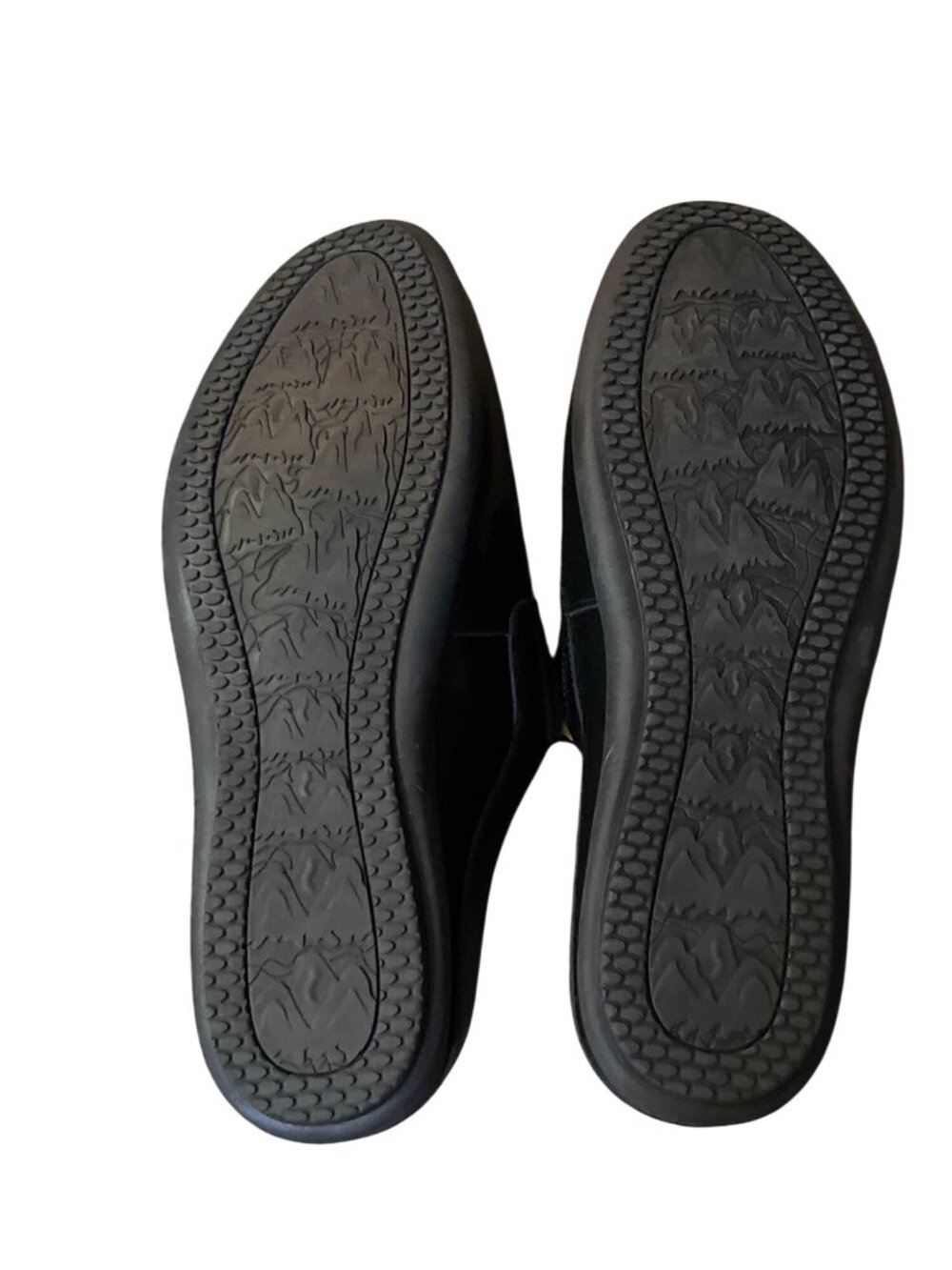 Luodenglang Mens 10 Black Leather Slip On Loafers Comfort Mule Used House Shoes - Picture 7 of 11